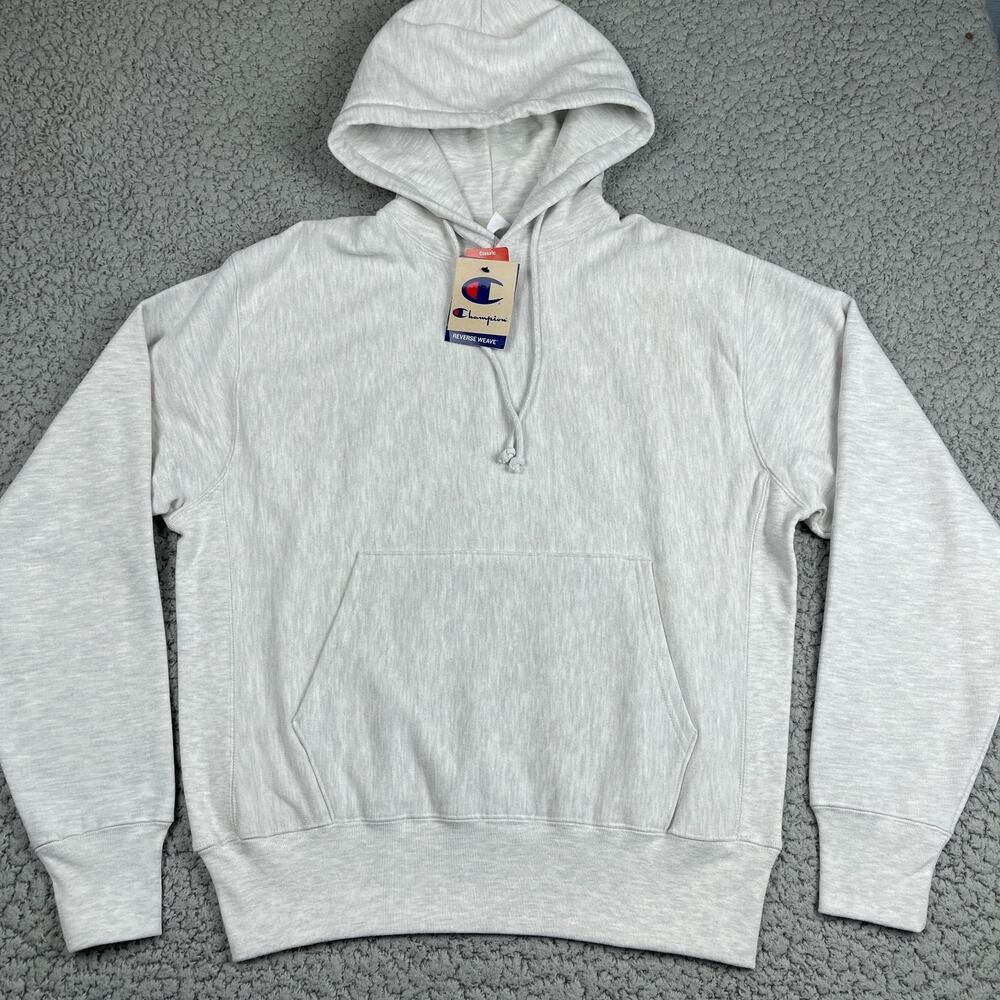 Champion Reverse Weave Heavyweight Sweatshirt Mens M Hooded Pullover Gray